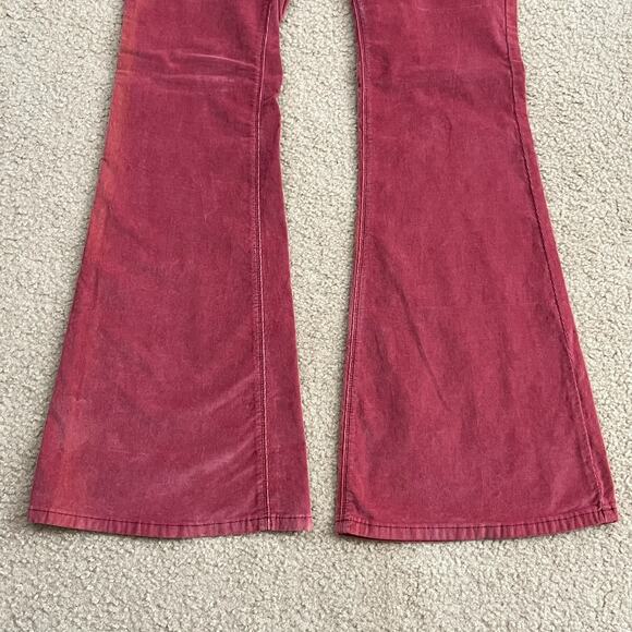 Free People Corduroy Pink Pull On Flare Pants Size 32 (flawed) - Picture 3 of 9